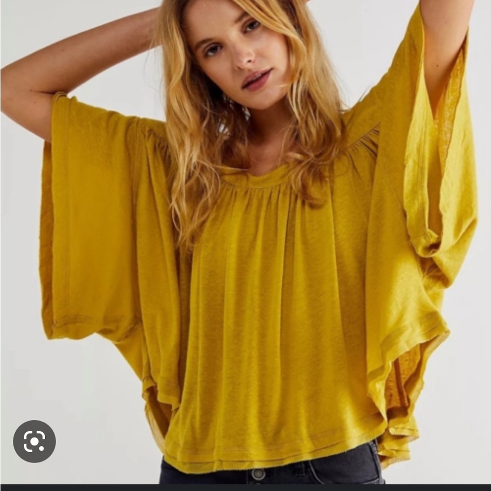 Free People sun setter linen blend top
